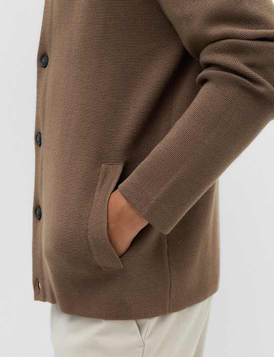 Cotton Blend Milano Knit Overshirt