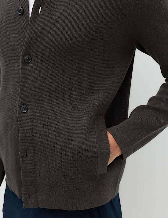 Cotton Blend Milano Knit Overshirt