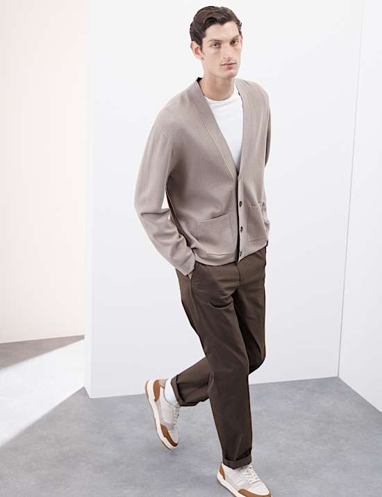 Relaxed Fit V-Neck Cardigan