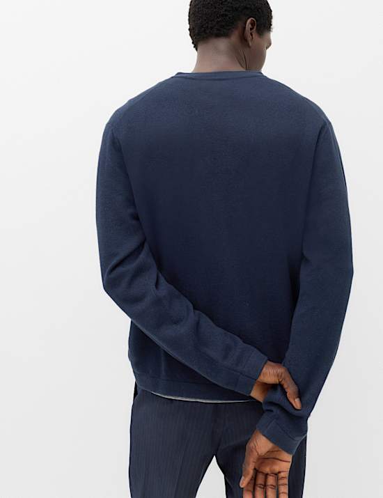 Air-Yarn Relaxed Henley Jumper
