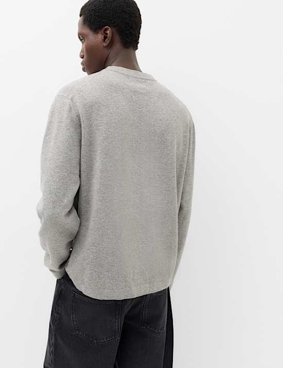 Air-Yarn Relaxed Henley Jumper