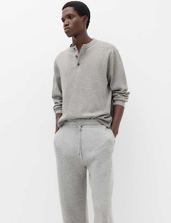 Air-Yarn Relaxed Henley Jumper