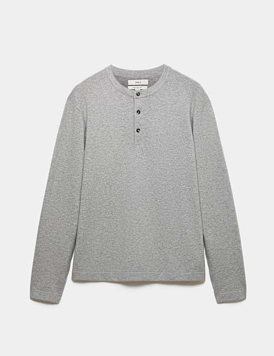 Air-Yarn Relaxed Henley Jumper