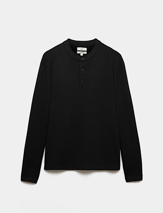 Air-Yarn Relaxed Henley Jumper