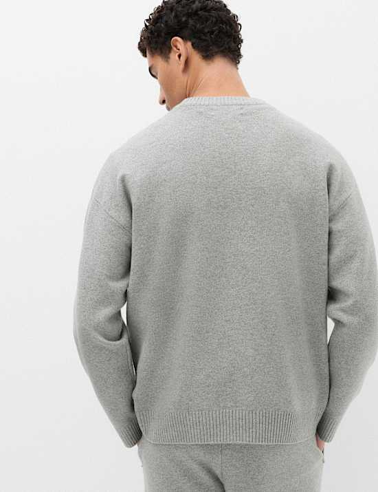 Relaxed Crew Neck Knitted Jumper