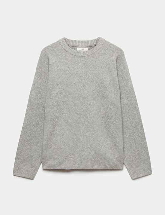 Relaxed Crew Neck Knitted Jumper
