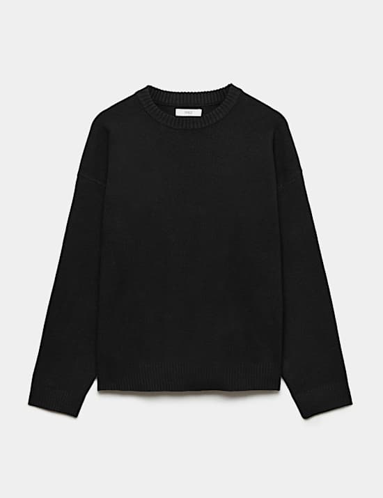Relaxed Crew Neck Knitted Jumper