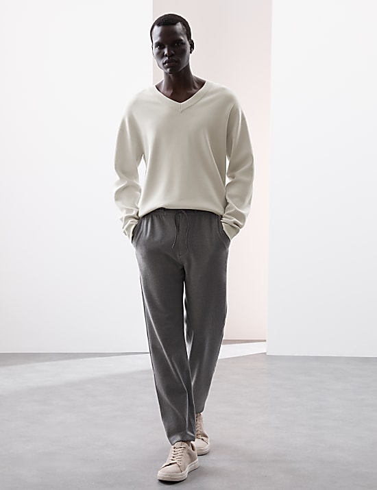 Relaxed  Milano Knit V-Neck Jumper