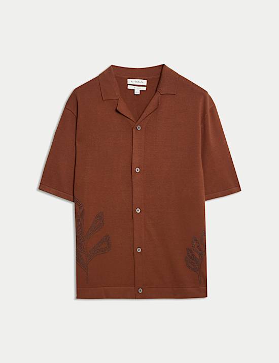 Polo brod&eacute; en maille &agrave; manches courtes