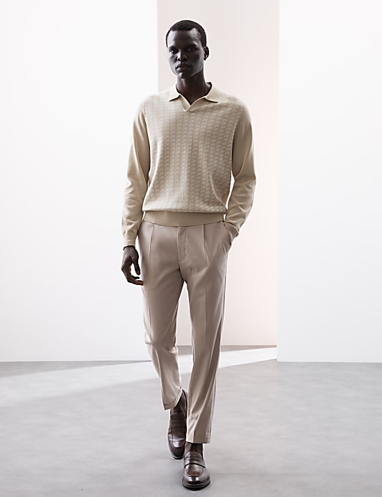 Polo de punto geom&eacute;trico de algod&oacute;n mercerizado