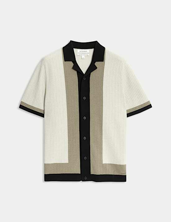 Gestricktes Poloshirt aus merzerisierter Baumwolle im Colorblock-Design