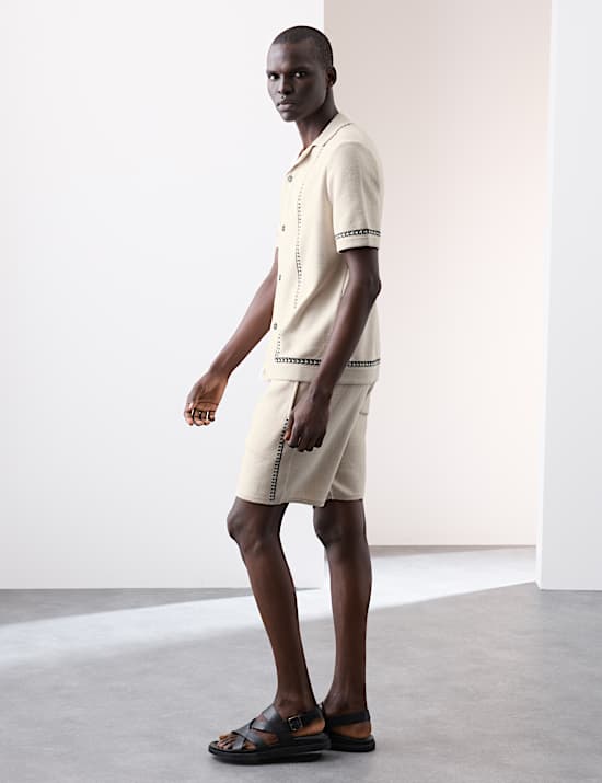 Polo en maille 100 % coton &agrave; col cubain