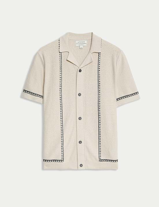 Polo en maille 100 % coton &agrave; col cubain