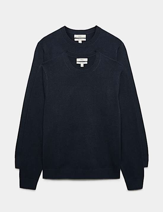 2 Pack Air Yarn Crew Neck Jumpers