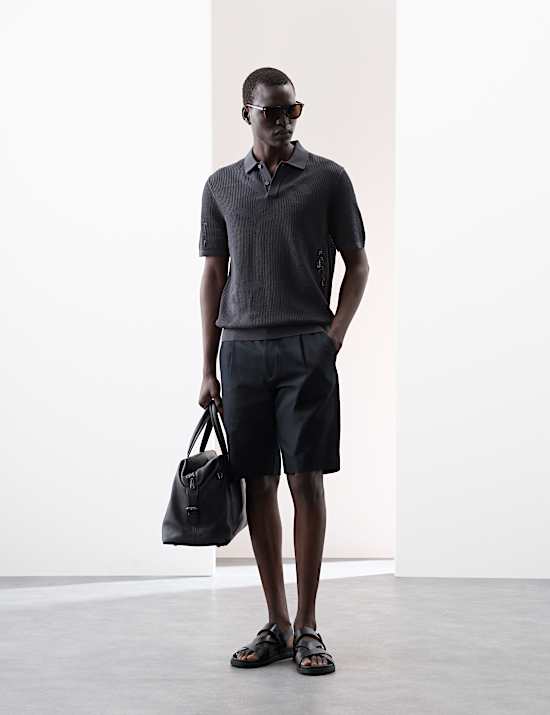 Zuiver katoenen tricot poloshirt met bloemendessin