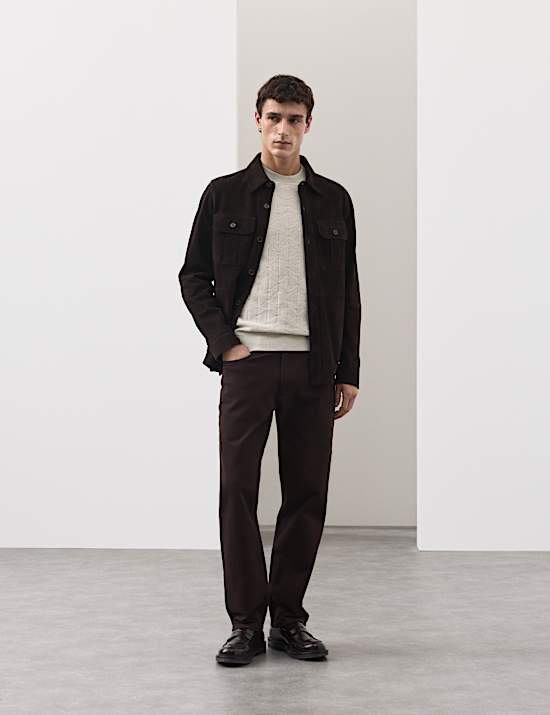 Geometrisch gebreid T-shirt van glanskatoen