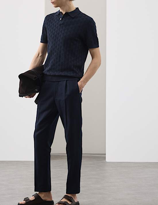 Mercerised Cotton Knitted Polo Shirt