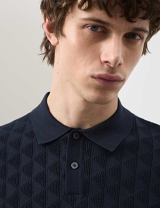 Mercerised Cotton Knitted Polo Shirt