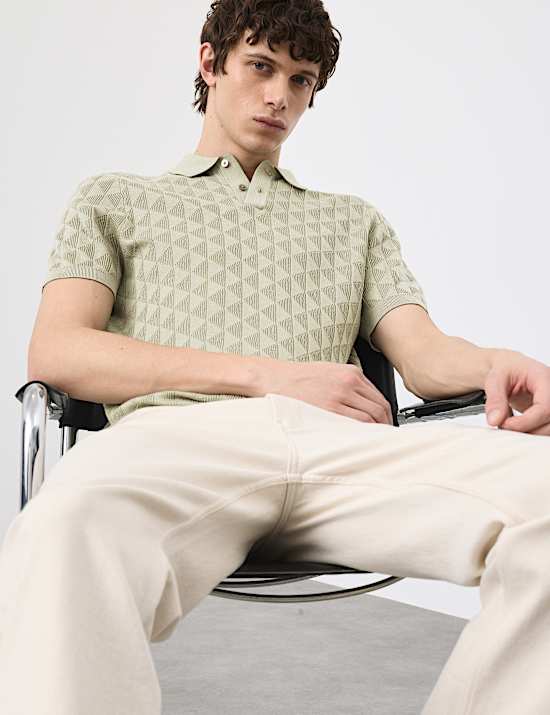 Mercerised Cotton Knitted Polo Shirt