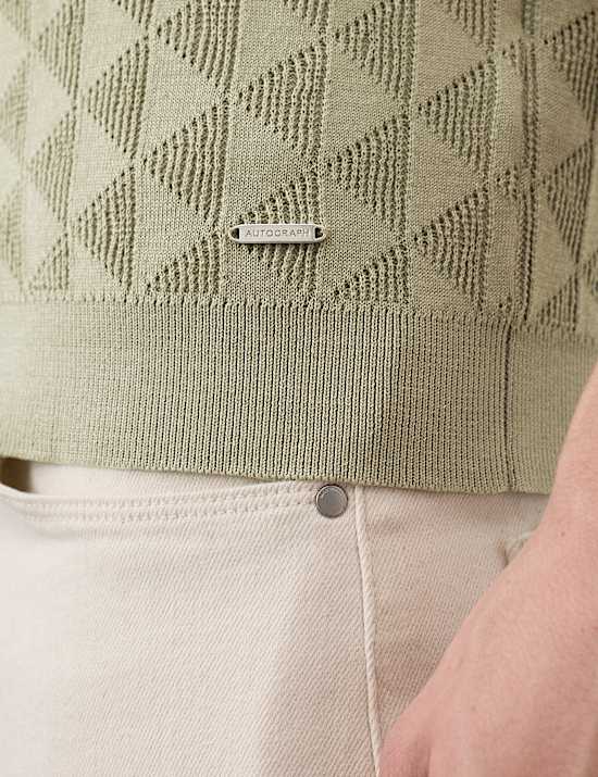 Mercerised Cotton Knitted Polo Shirt