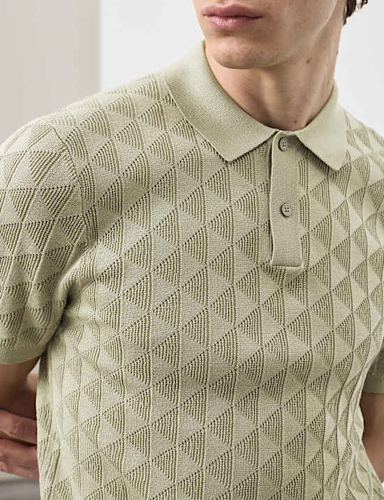 Mercerised Cotton Knitted Polo Shirt