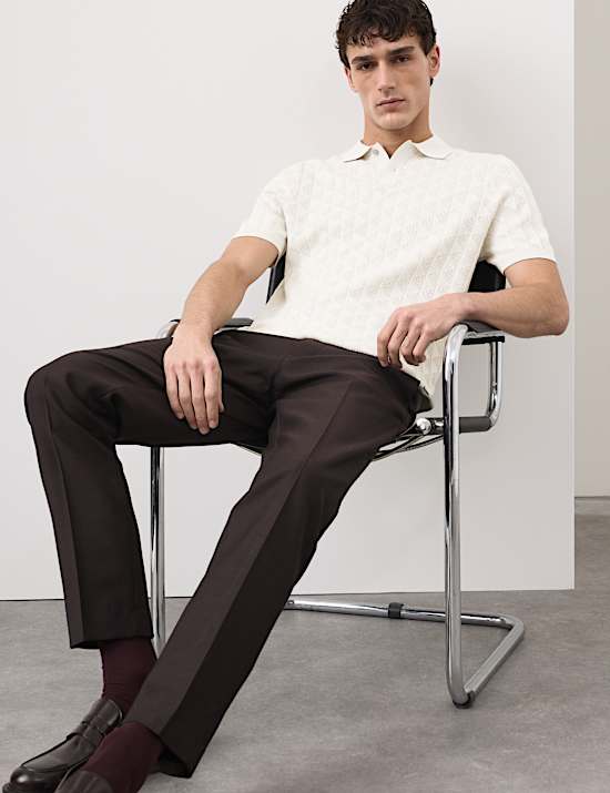 Mercerised Cotton Knitted Polo Shirt