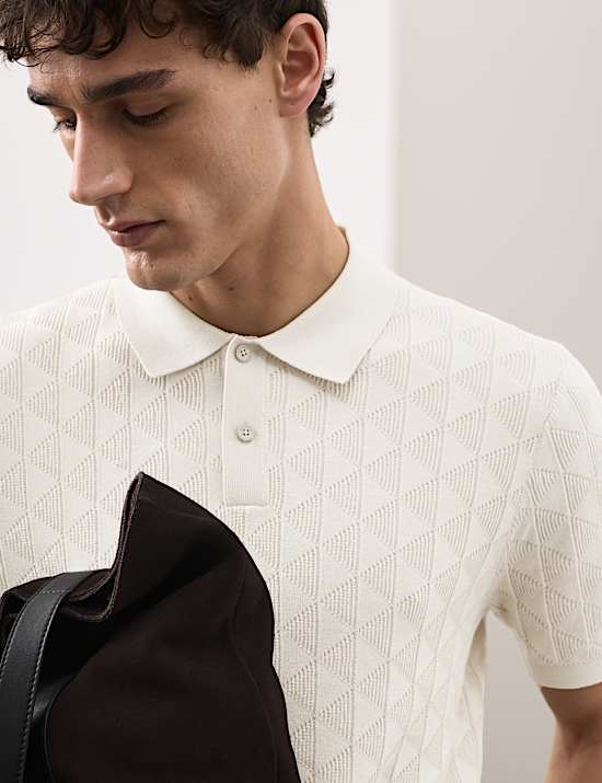 Mercerised Cotton Knitted Polo Shirt
