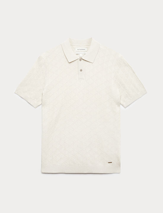 Mercerised Cotton Knitted Polo Shirt