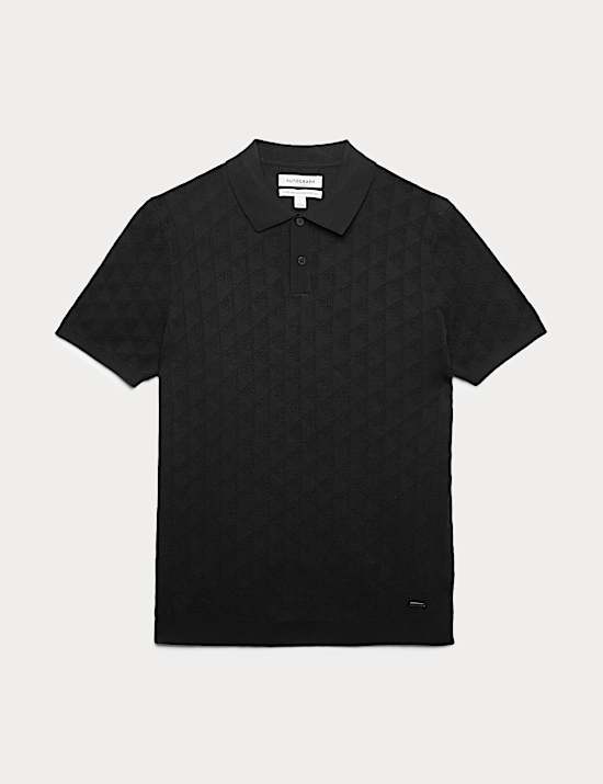 Mercerised Cotton Knitted Polo Shirt