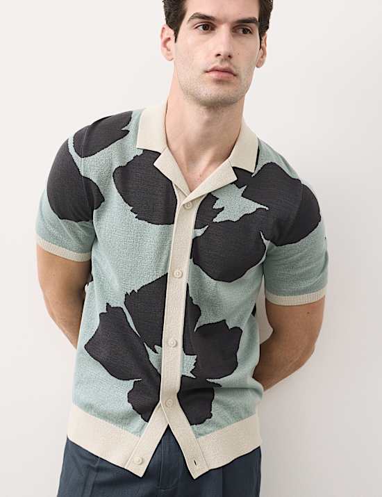 Pure Cotton Floral Button Through Polo