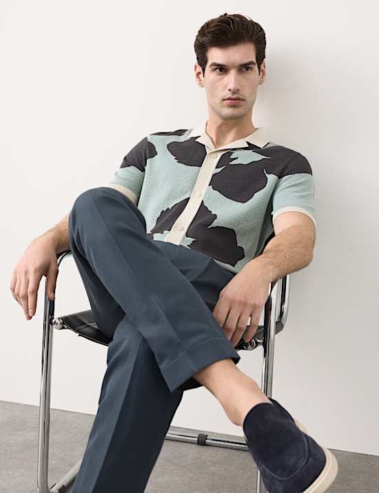 Pure Cotton Floral Button Through Polo