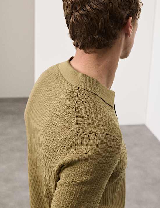 Mercerised Cotton Knitted Polo Shirt
