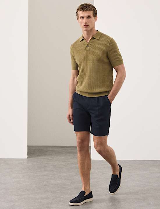 Mercerised Cotton Knitted Polo Shirt