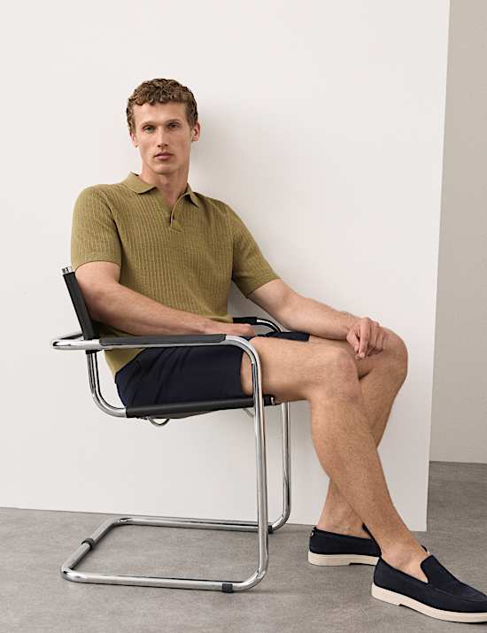 Mercerised Cotton Knitted Polo Shirt