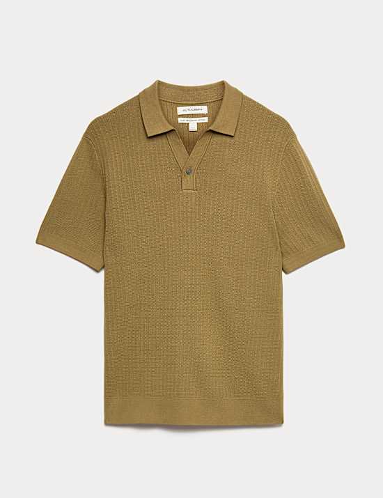 Mercerised Cotton Knitted Polo Shirt