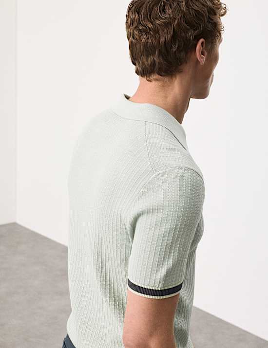 Pure Cotton Knitted Polo Shirt