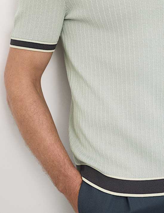 Pure Cotton Knitted Polo Shirt