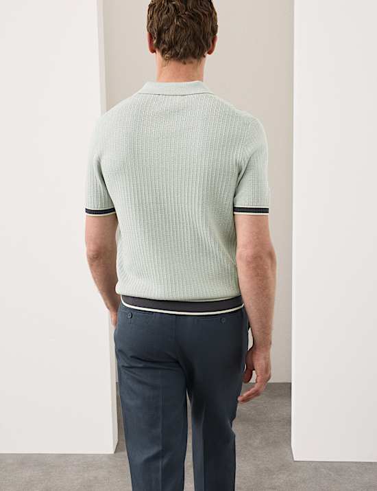 Pure Cotton Knitted Polo Shirt