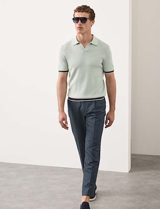 Pure Cotton Knitted Polo Shirt