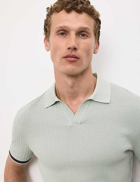 Pure Cotton Knitted Polo Shirt