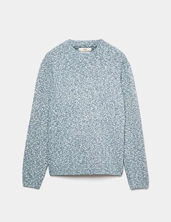 Pull textur&eacute; coupe standard en coton m&eacute;lang&eacute;