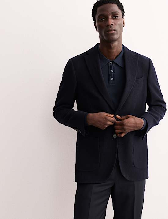 Polo de punto de lana merino con seda