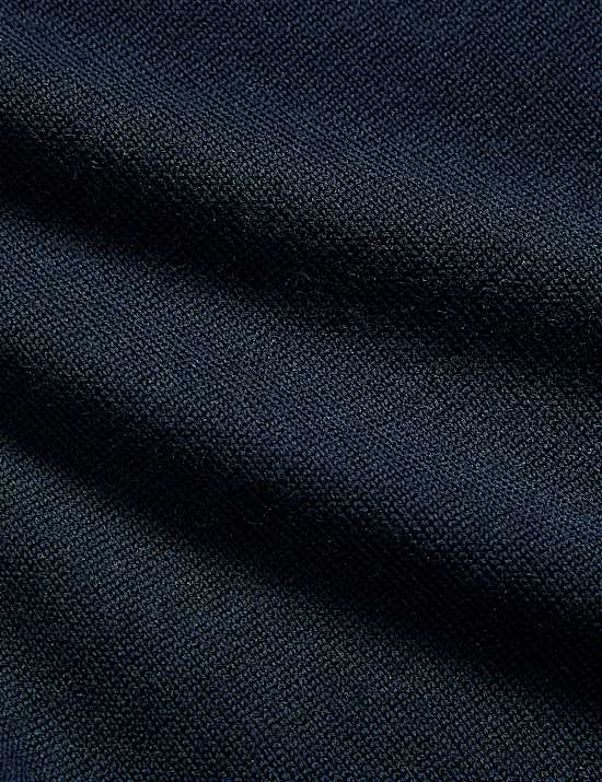 Polo de punto de lana merino con seda