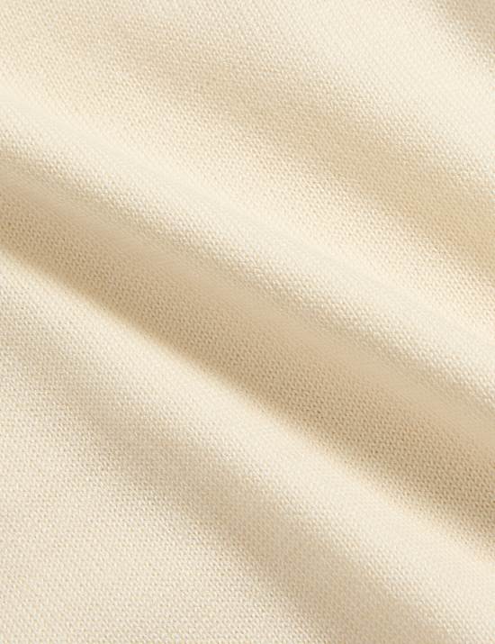 Polo en maille de laine mérinos et soie