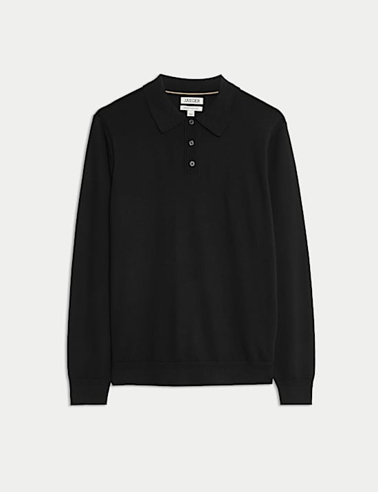 Merino Wool Rich with Silk Knitted Polo Shirt