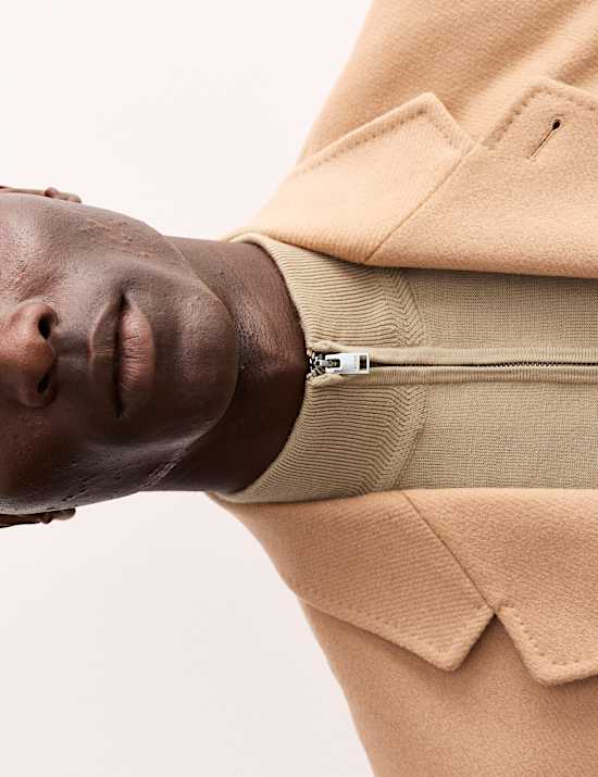 Merino Wool Rich with Silk Half Zip Jumper