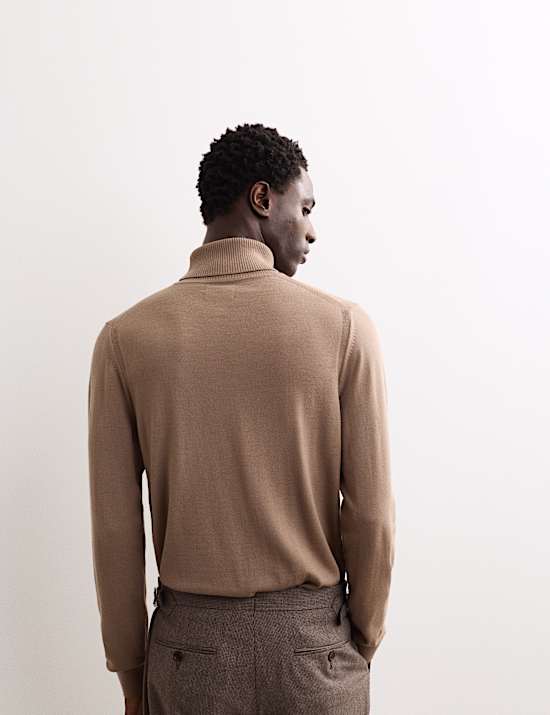 Extra Fine Merino Roll Neck Jumper with Silk