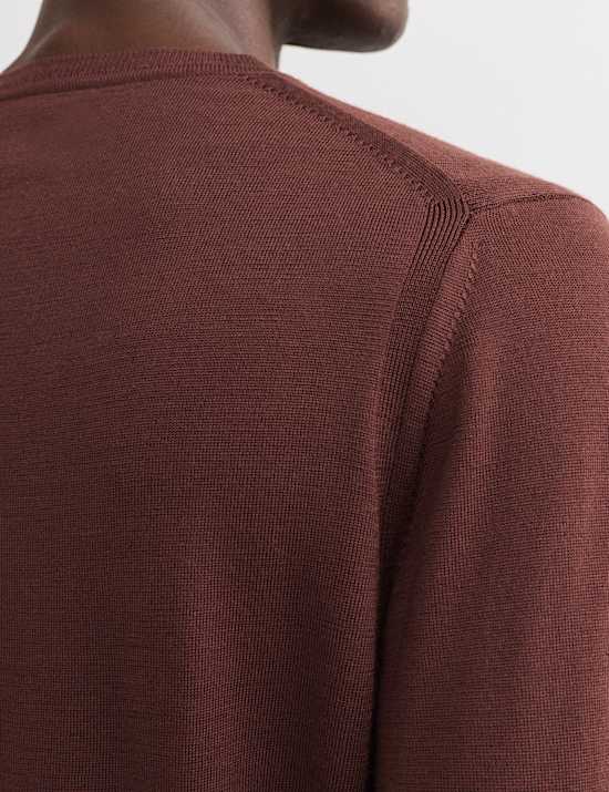 Extra Fine Merino Wool Crew Neck Jumper with Silk