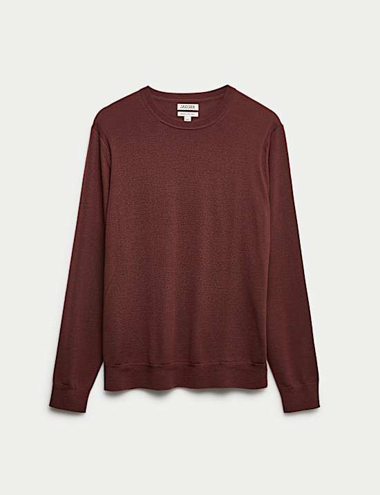 Extra Fine Merino Wool Crew Neck Jumper with Silk