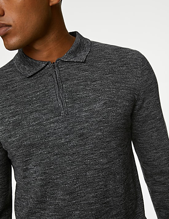 Kemeja Polo Rajut Bahan Katun Beristleting